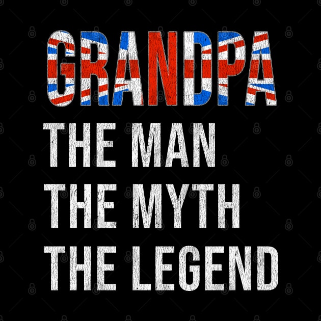 Grand Father British Grandpa The Man The Myth The Legend - Gift for British Dad With Roots From  Great Britain by Country Flags