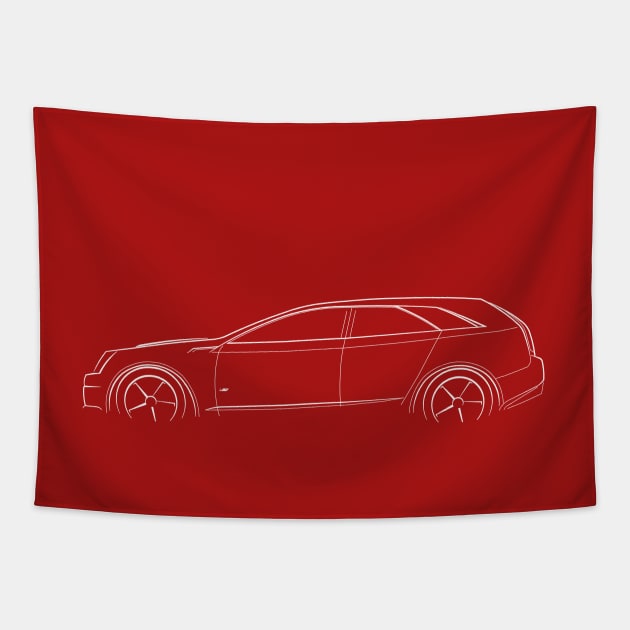 Cadillac CTS-V Wagon - profile stencil, white Tapestry by mal_photography