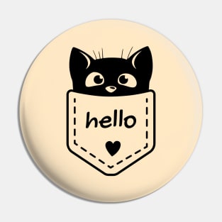 Sweet cute kitten in the pocket saying HELLO / perfect gift for every kid Pin