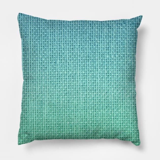 Ombre Shaded Tropical Ocean Turquoise Blue Burlap Pillow by podartist