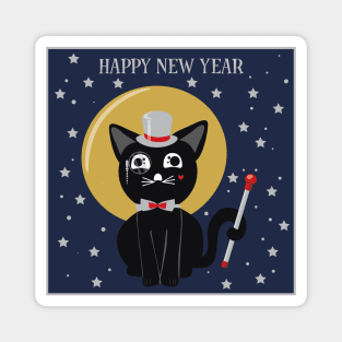 New Year Cat Magnet