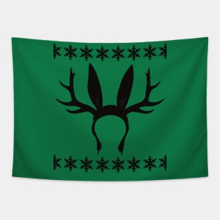 Festive Burger Antlers - black Tapestry