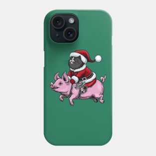 Santa Claws Cat and a Flying Piggy Phone Case