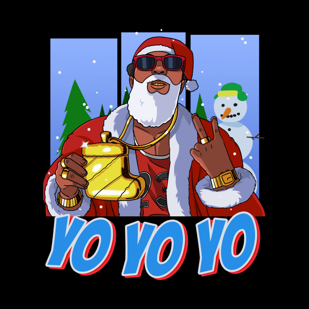 Black Santa Claus Gangster Christmas by Noseking