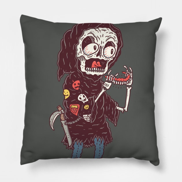 Grim Reaper's Fake Teeth Pillow by hex