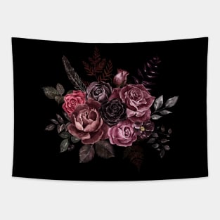 Goth style floral arrangement for addams funeral Tapestry