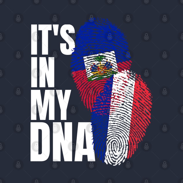 French And Haitian Mix DNA Heritage Flag Gift by Just Rep It!!