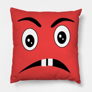 Black and white angry face Pillow