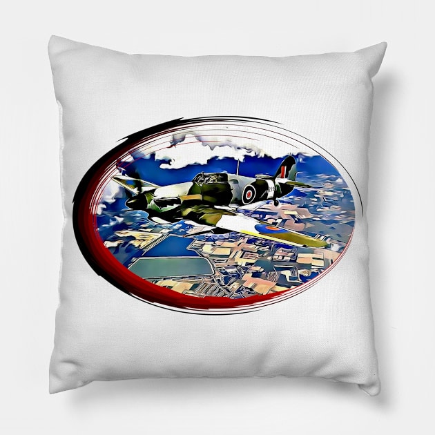 Supermarine Spitfire Fighter Aircraft Pillow by Arie