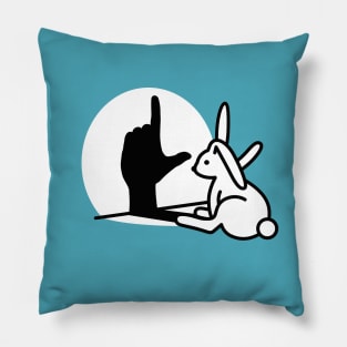 Funny Rabbit shadow hand Loser Geek Nerd hand sign Pillow