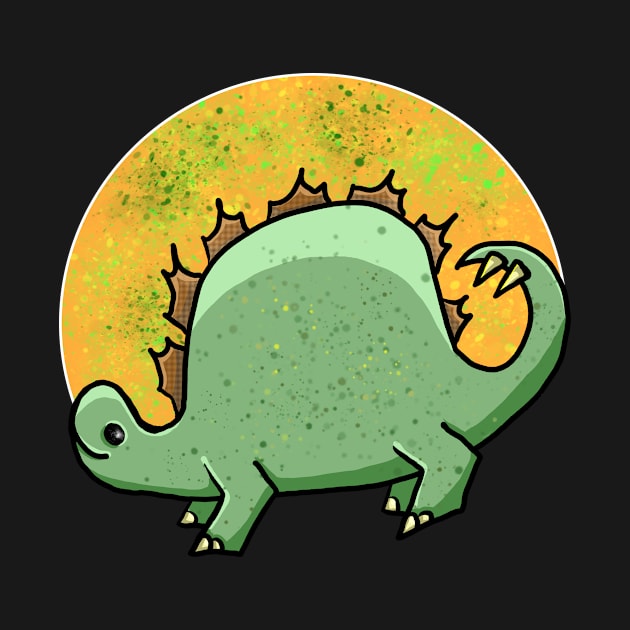 Dinosaur Stegosaur Dino Cartoon by Dreadful Scrawl 666