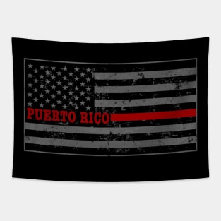 Puerto Rico Firefighter Shirt Thin Red Line Tapestry