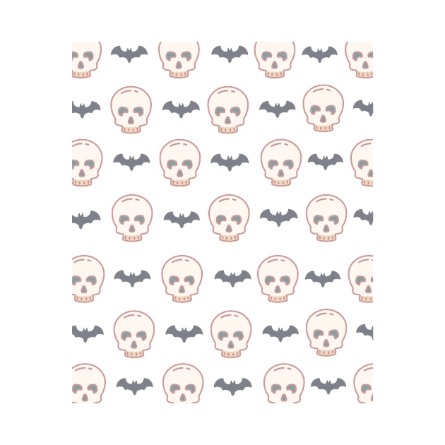 Cute Simple Halloween 2020 Skull Bat Pattern Gift by zedonee