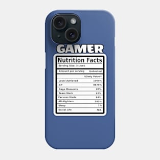 Gamer Nutrition Label Phone Case