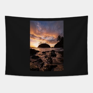 Sunset at Trinidad State Beach Tapestry