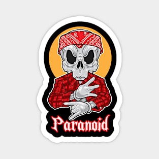 Skull Gangsta Paranoid Magnet