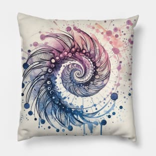 Psychedelic looking abstract illustration  of circles Pillow