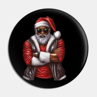 Cool Black Santa, African American Santa Pin