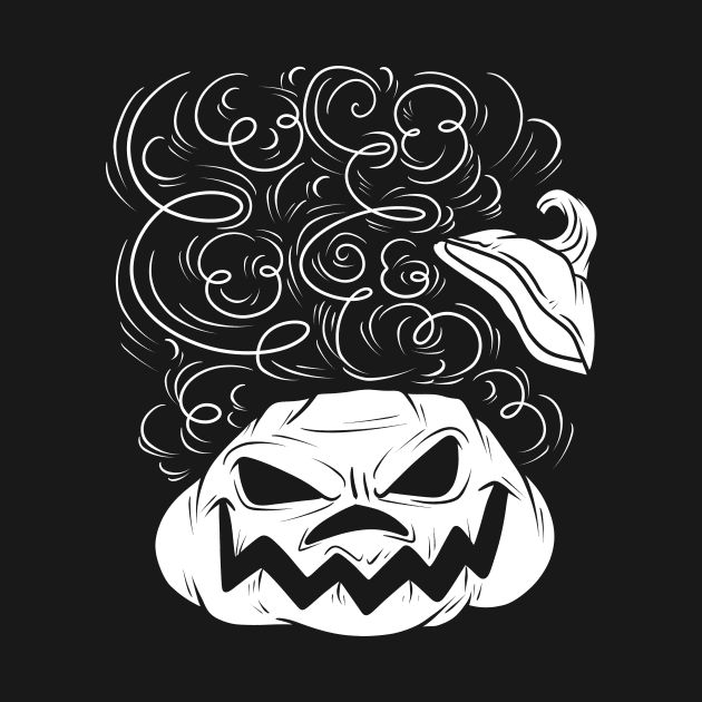 Scary Jack O' Lantern White Silhouette by saradaboru