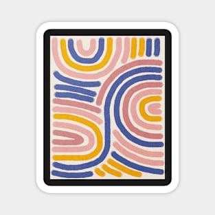 Abstract rainbows pattern, Line art Magnet