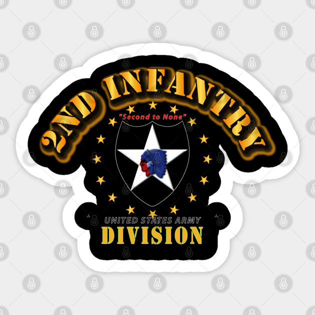 2nd Infantry Division US Army Indianhead American Flag Veteran sticker decal
