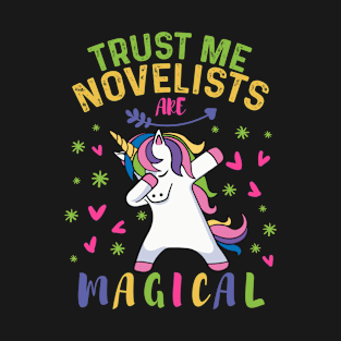 Cute Dabbing Unicorn Novelist Gift T-Shirt