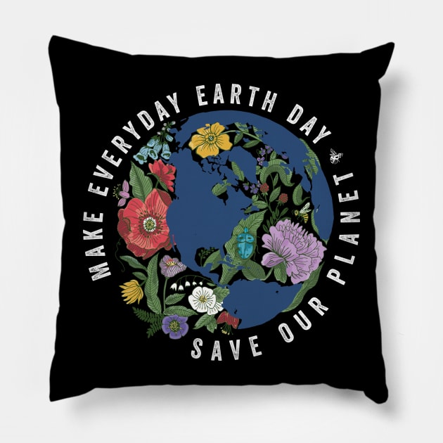 Make Everyday Earth Day Pillow by BrookeFischerArt