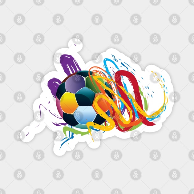 Soccer Ball with Brush Strokes Magnet by AnnArtshock