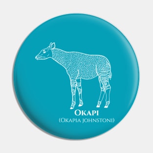 Okapi with Common and Scientific Names - zebra giraffe drawing Pin