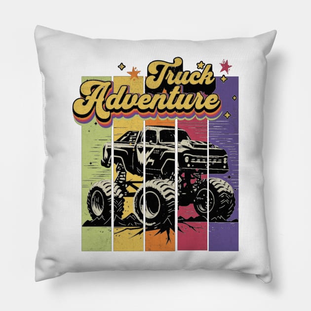 monster truck adventure  a3 Pillow by fajarbaru