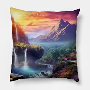 Landscape Magical Dimension Fantastic Planet Surrealist Pillow