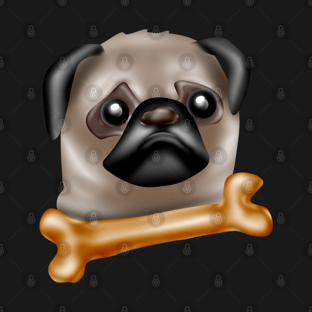 No Bones day for Pug by AdishPr