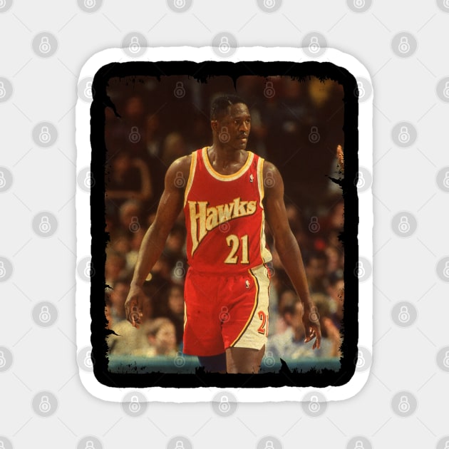 Dominique Wilkins - Vintage Design Of Basketball Magnet by JULIAN AKBAR PROJECT