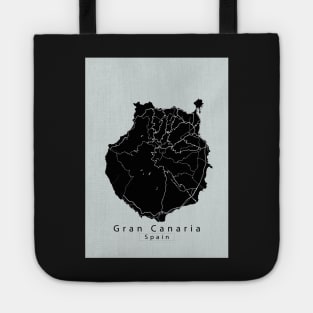 Gran Canaria Spain Island Map dark Tote