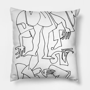 Abstract Bodies Drawing Improvisation #3 Pillow