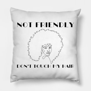 Not friendly, don't touch my hair Pillow