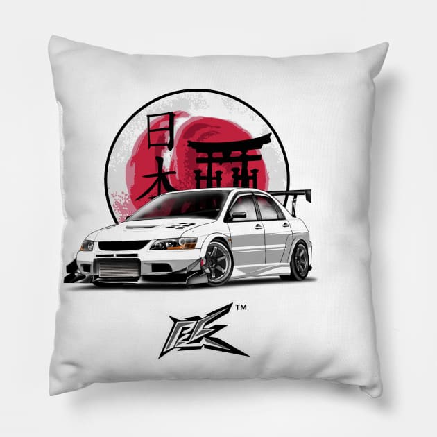 mitsubishi evo 9 stanced / evo ix Pillow by naquash