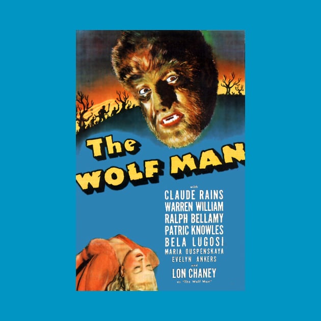 Classic Horror Movie Poster - The Wolf Man by Starbase79