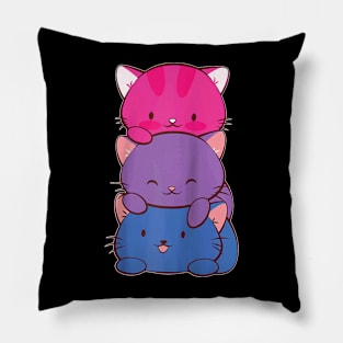 Bisexual Pride Kawaii Kitty Cat Stack Anime Pillow