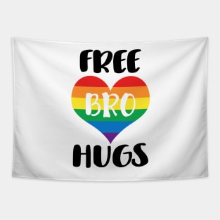 Free Bro Hugs - Black Text Tapestry