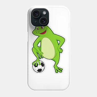 Frog as Soccer player with Soccer ball Phone Case