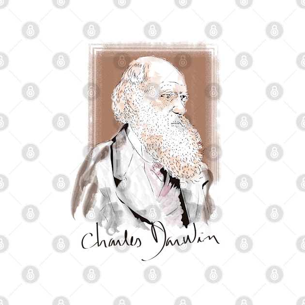 Portrait of Charles Darwin by Slownessi