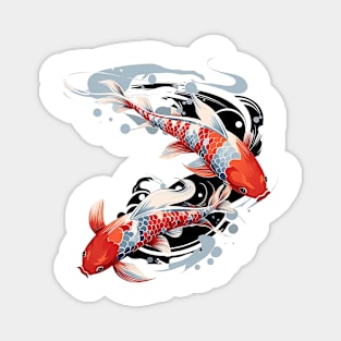 Japanese Koi Fish paint print style Magnet