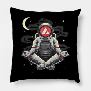 Astronaut Yoga Avalanche AVAX Coin To The Moon Crypto Token Cryptocurrency Wallet Birthday Gift For Men Women Kids Pillow