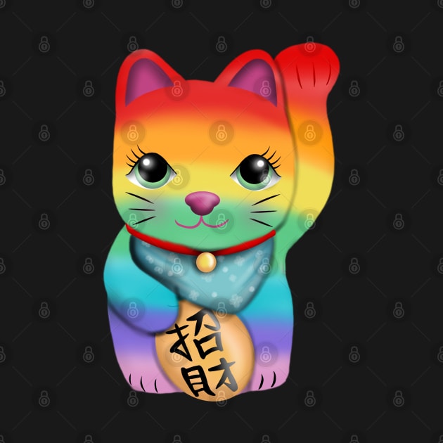 Rainbow Maneki-neko by Manxcraft