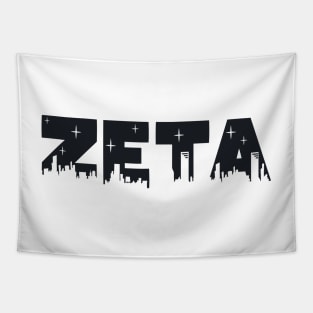 Zeta Cityscape Letters Tapestry