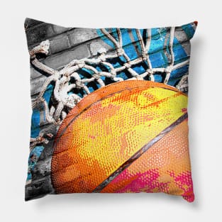 Basketball art print swoosh 20- Basketball artwork Pillow