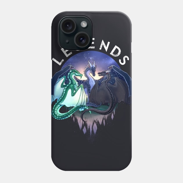 Wings of Fire - Legends - Fathom, Darkstalker, Clearsight Phone Case by Biohazardia