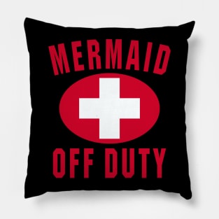 Mermaid Off Duty Red Pillow