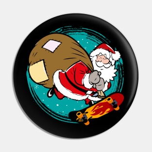 Santa Skateboarder Happy Christmas Merry Christmas Christmas Event Christmas Present Gift for Family for Dad for Mom for Friends for Kids Pin